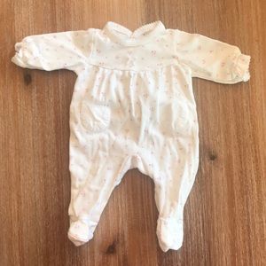 Sweet newborn footed onesie, girl